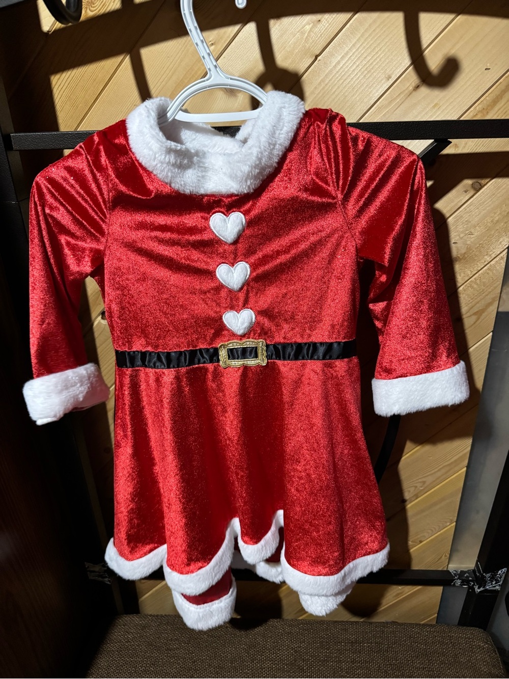 H&M Red Girls' Santa-Inspired Dress with White Faux-Fur Trim